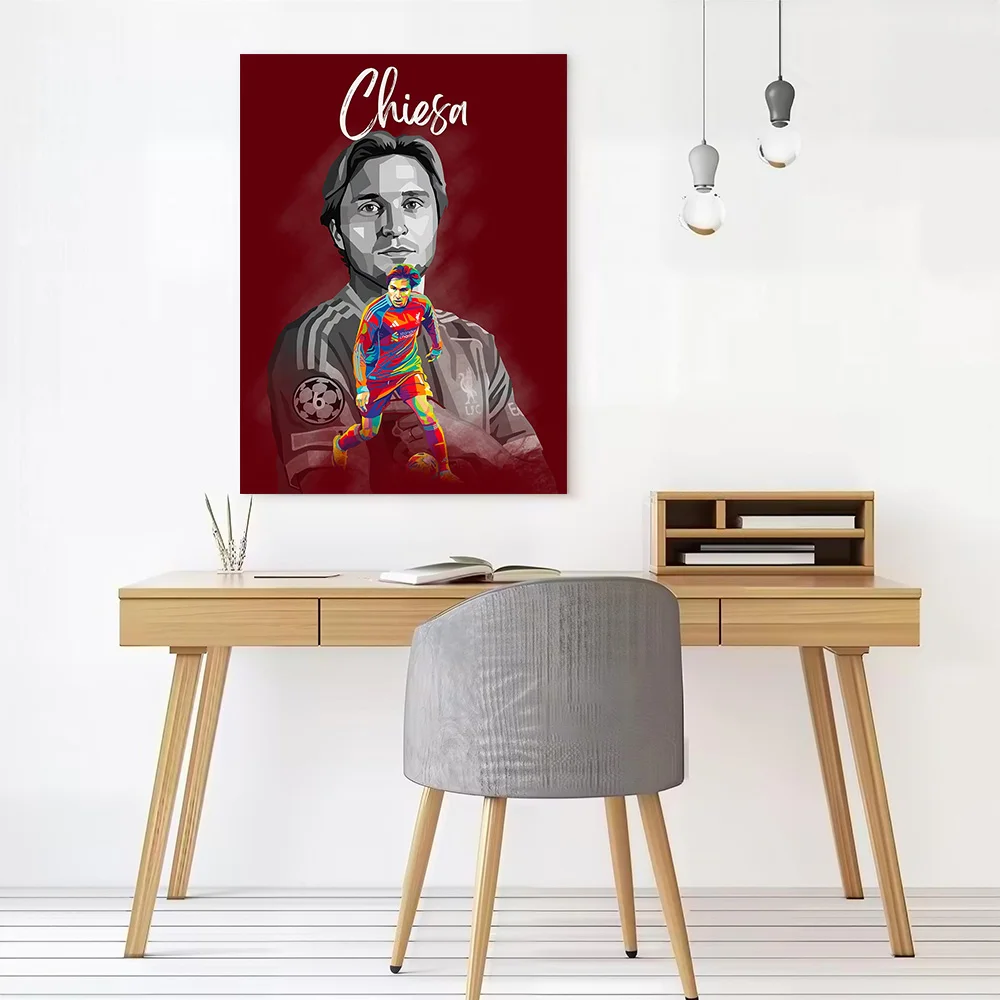 Federico Chiesa Pop Art Portrait Printed Canvas Poster Personalized High Quality Wall Art Paintings for Living Room Decoration