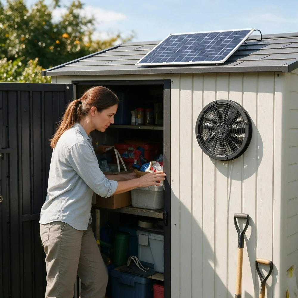 15W Solar Fan Kit Solar Powered Vent Fan for Storage Shed Chicken Coop Dog Kennel Outdoor Warehouse Greenhouse Pet House Heat