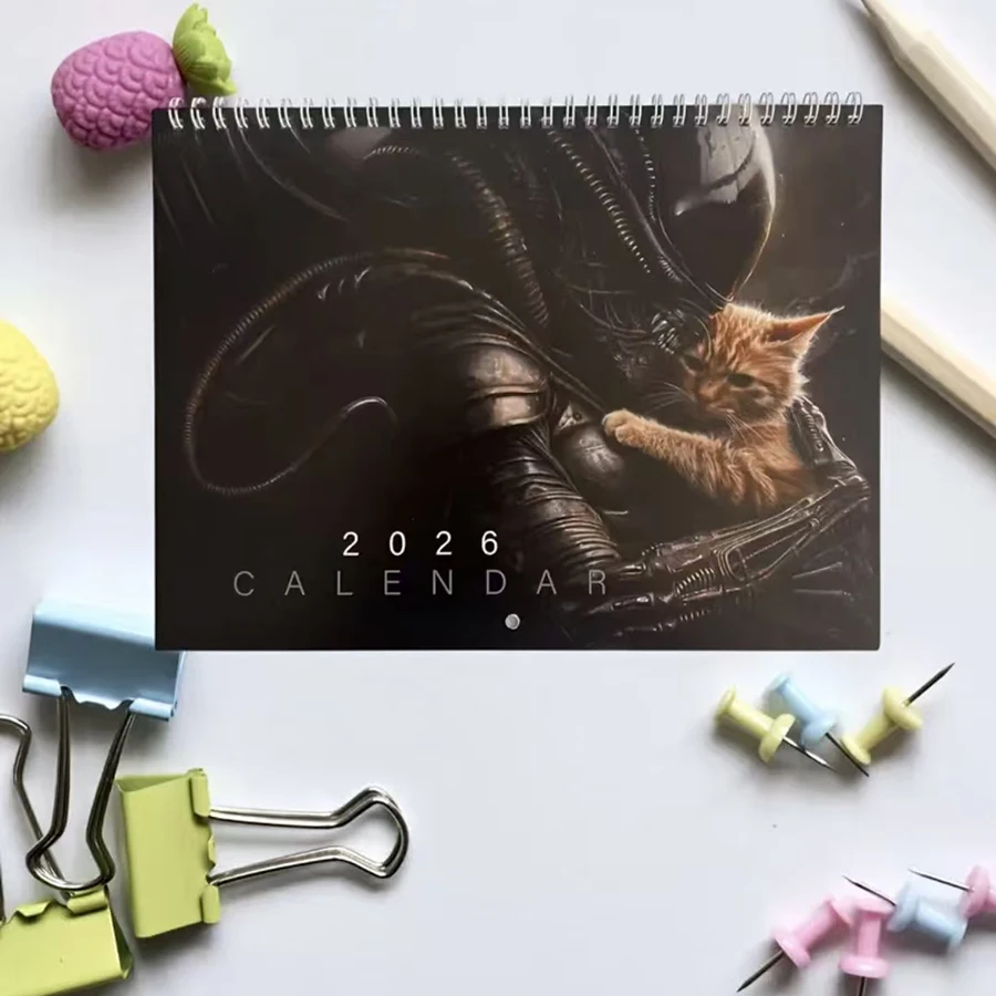 January to December 2026 Monthly Planner - Desktop or Wall Hanging Calendar for Sci-Fi Fans - Perfect Gift for Alien Movie Lover