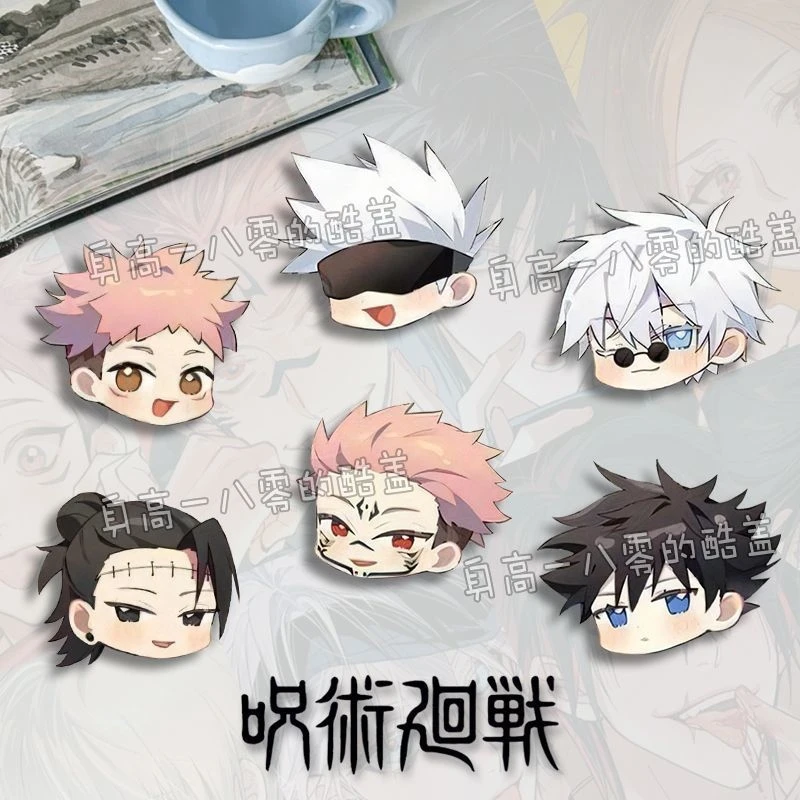 Broche de Anime Jujutsu Kaisen Itadori Yuji Satoru Gojo Cosplay versión Q, insignia de dibujos animados Ambitus