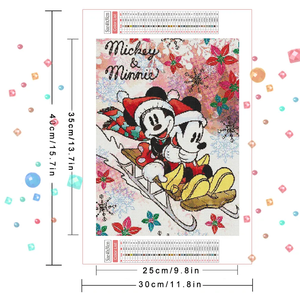 Obraz diamentowy Disney Mickey i Minnie haft krzyżykowy zestaw do szycia mozaika kaczor Donald dekoracja ścienna DIY prezent w pełni z okrągłych