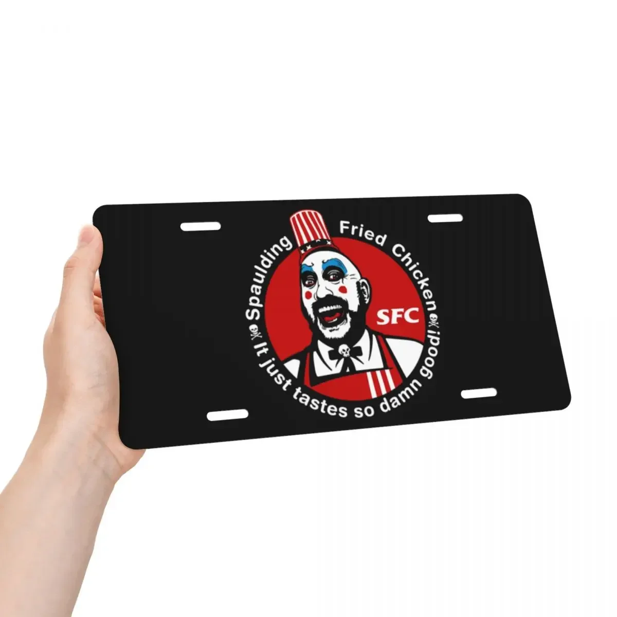 Custom Captain Spaulding License Plate House of 1000 Corpses Decorative Car Front License Plate Cover Aluminum Vanity Tag