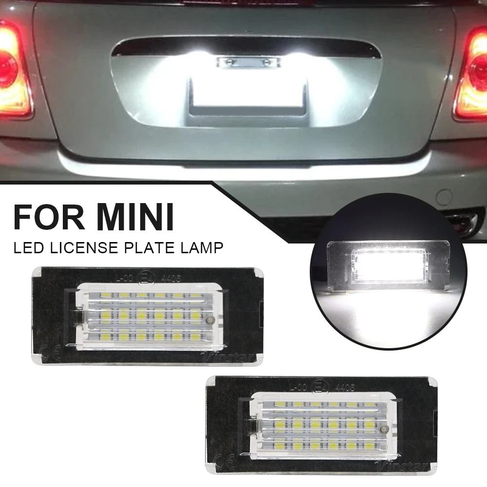 

For Mini Cooper R56 R57 R58 R59 R50 R52 R53 LED License Plate Light 2PCS White Car Number Lamp Error Free OEM#:51132756227