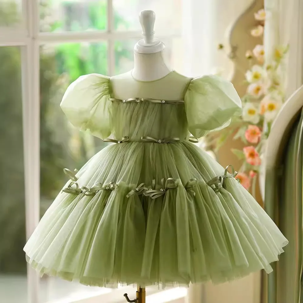 2024 Baby Girl Dress Birthday Party Girls Elegant Dresses Infant First Communion Gown Flower Girl Evening Prom Dresses Girl Wear