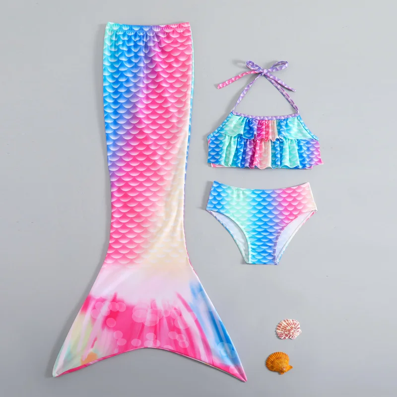 

Costume Children's's Tail Swimsuit Girls' Princess Dress Swimsuit Blouse and Pants Hot Spring Girls' Swimsuit