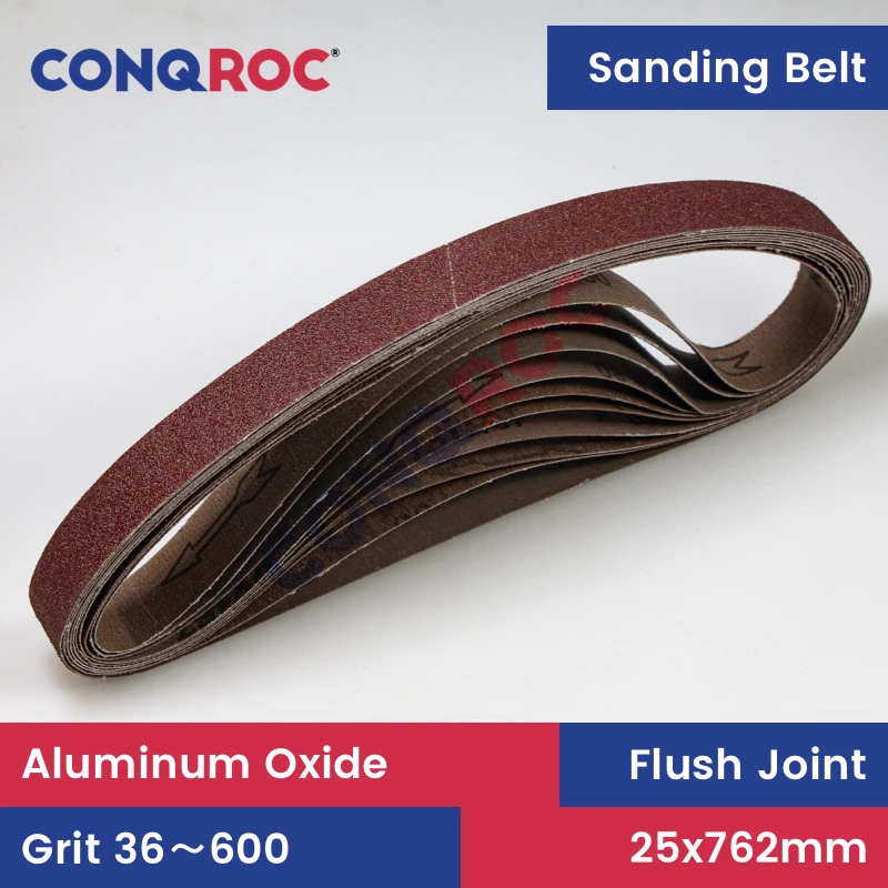 10 Pieces 25x762mm Sanding Belts Aluminum Oxide 1