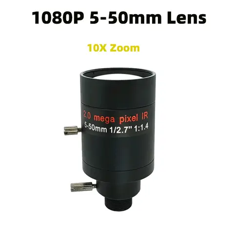 10X Zoom Manual Focus 5-50mm 2Megapixel Varifocal M12 Mount Lens 1/2.7 inch F1.6 With 650nm IR Filter For CCTV Security Camera