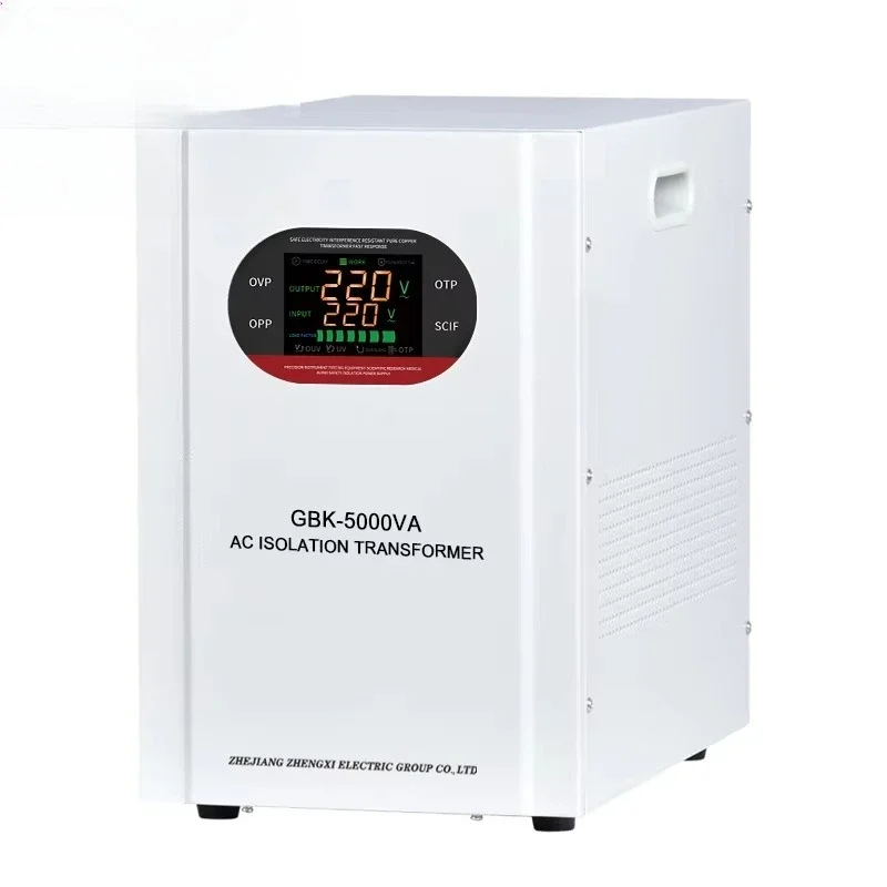 GBK-5000VA Single Phase 5000kw 220V/220VAC LCD Intelligent Isolation Transformer 50Hz/60Hz 5000kw Step Coil Power Current
