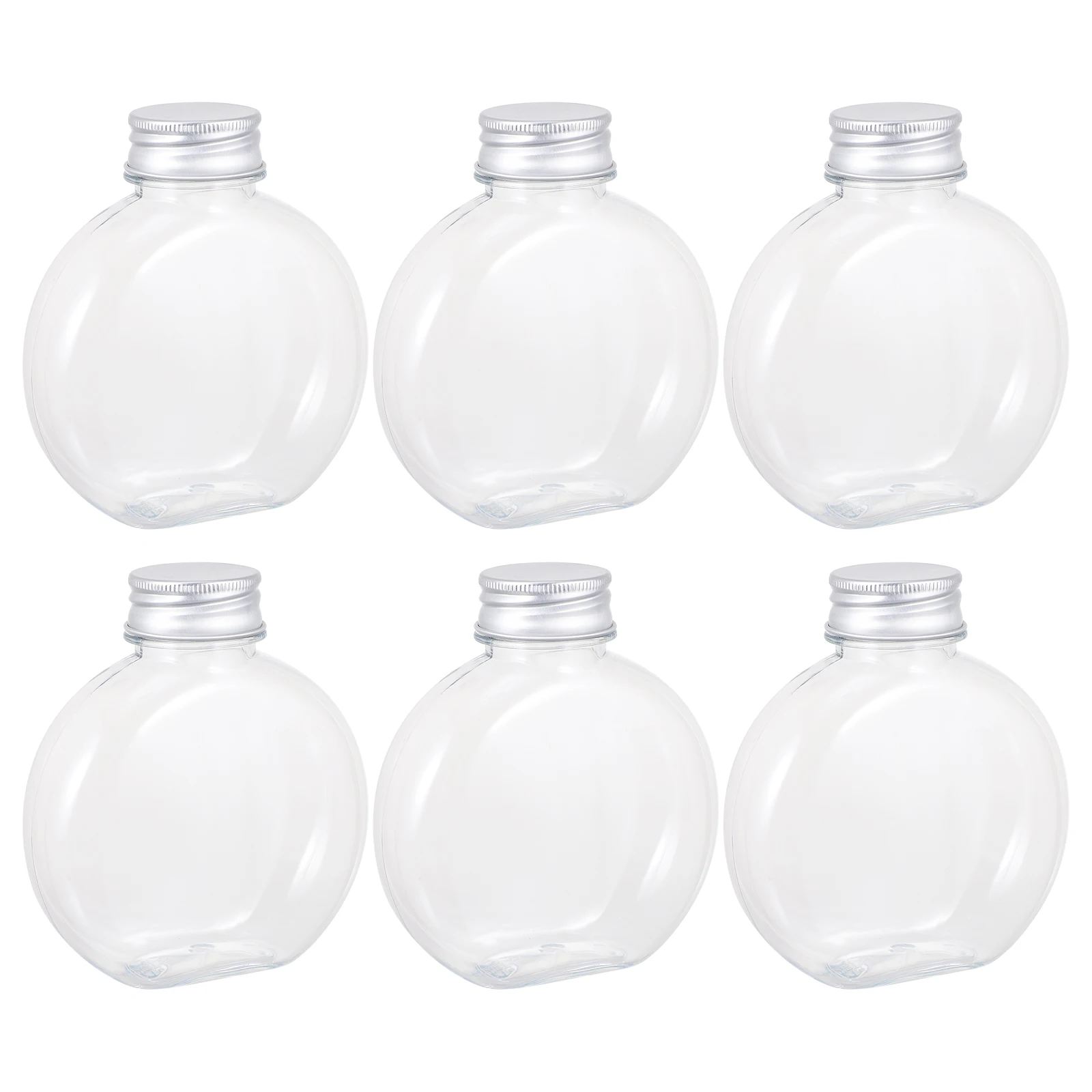 

6pcs Juice Tea Milk Bottles PET Empty Containers Transparent Child Drinking Storage Portable Disposable Hygienic Beverages