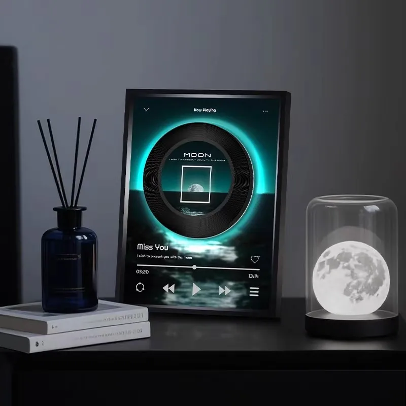 بطاقة بلوتوث TF وضع مزدوج غرفة المعيشة الحديثة الحد الأدنى الأبيض الضوضاء جو الديكور اللوحة مكبر هاي فاي 3000mah