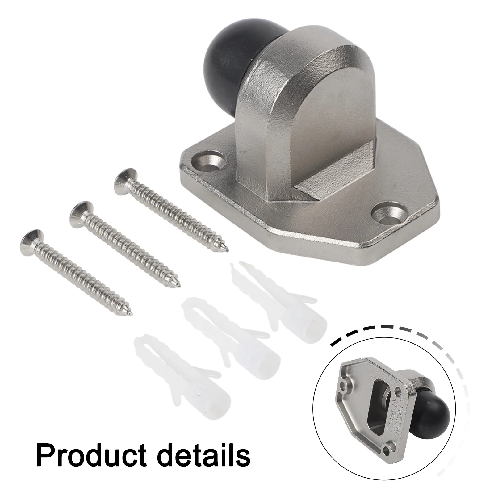 

Stainless Steel Door Stop Silicone Door Stopper Holder Anti-Collision Protective Door Top Floor Mounted Doorstop Hardware