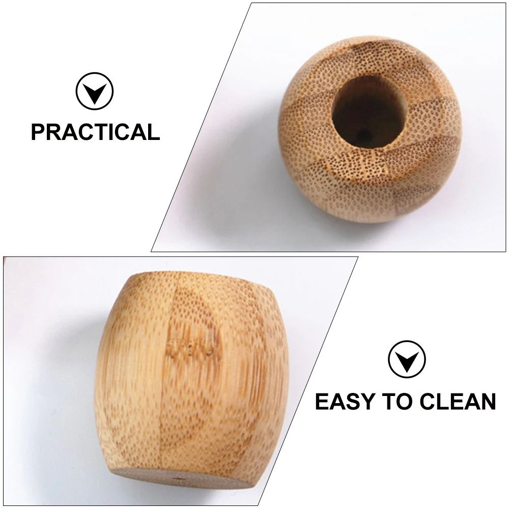 

4pcs Toothbrush Base Bamboo Holders Bathroom Stand Container Multifunction Station Pedestal Premium Quality Easy Clean Hygienic