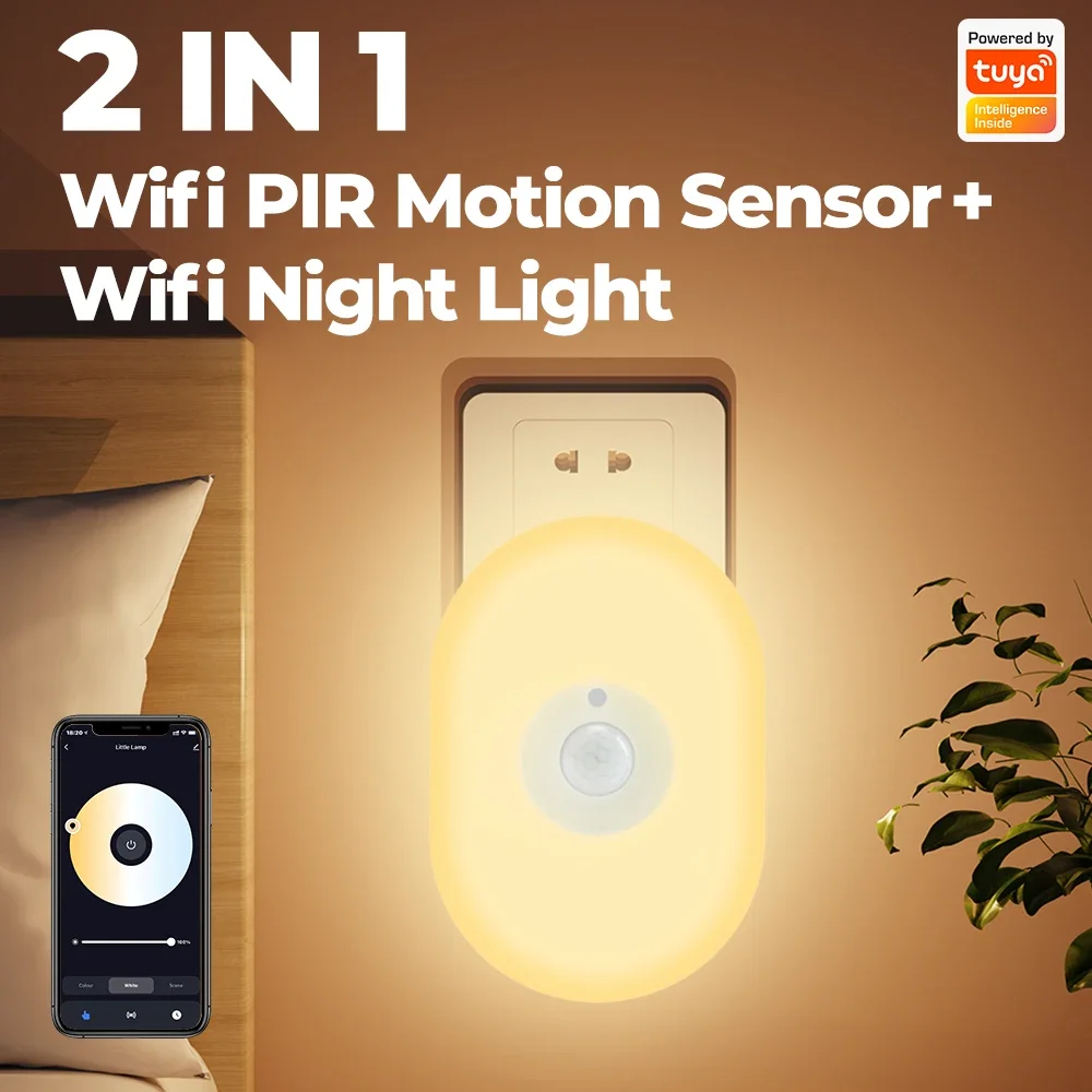 

Smart Sensor Wifi Night Light Night Lights Plug Into Wall APP Control Dimmable Timing Atmosphere Wall Lamp For Bedroom