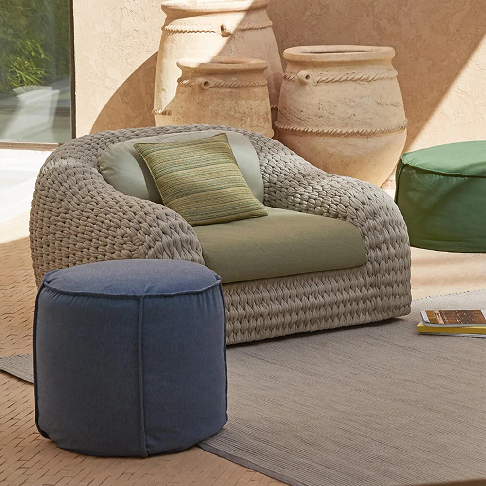 Outdoor rattan sofa combination hotel living room open-air country bed and breakfast villa courtyard garden leisure bird's nest