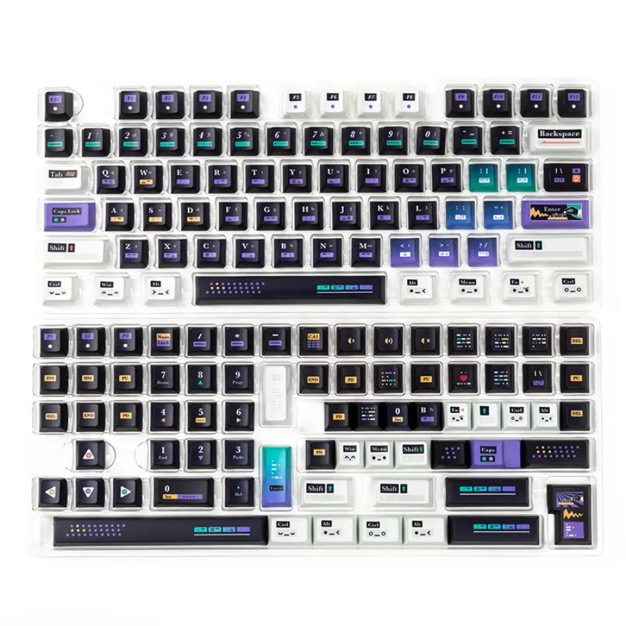 

PIIFOX 《Morse Code》 Keyboard Keycaps PBT Original Profile Cross Hole Five Sides Heat Sublimation 144 Keys Accessory Customized