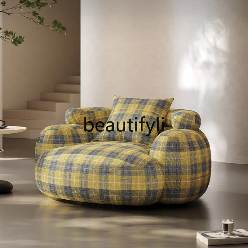 كرسي أريكة فردي فاخر خفيف إيطالي، كرسي ترفيهي بسيط، شرفة منزلية، أريكة غرفة المعيشة