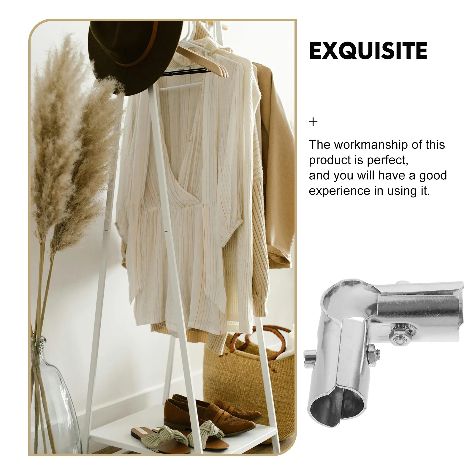 

4pcs Stainless Steel Three-Way Pipe Fitting Corner Connector For Drying Racks Telescopic Adjustable Tube Connection Protection