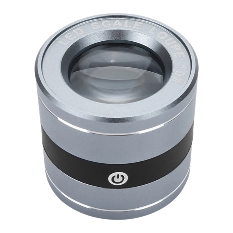 عدسة مكبرة معدنية كاملة مجهر معدني العدسة LED مقياس العدسة USB شحن جيب القراءة لقراءة خريطة قطرة