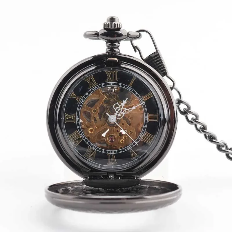 Hollowed-out Vintage Engraving Pocket&Fob Chain Watches Steampunk Unique Fashion Mechanical Pocket Watches