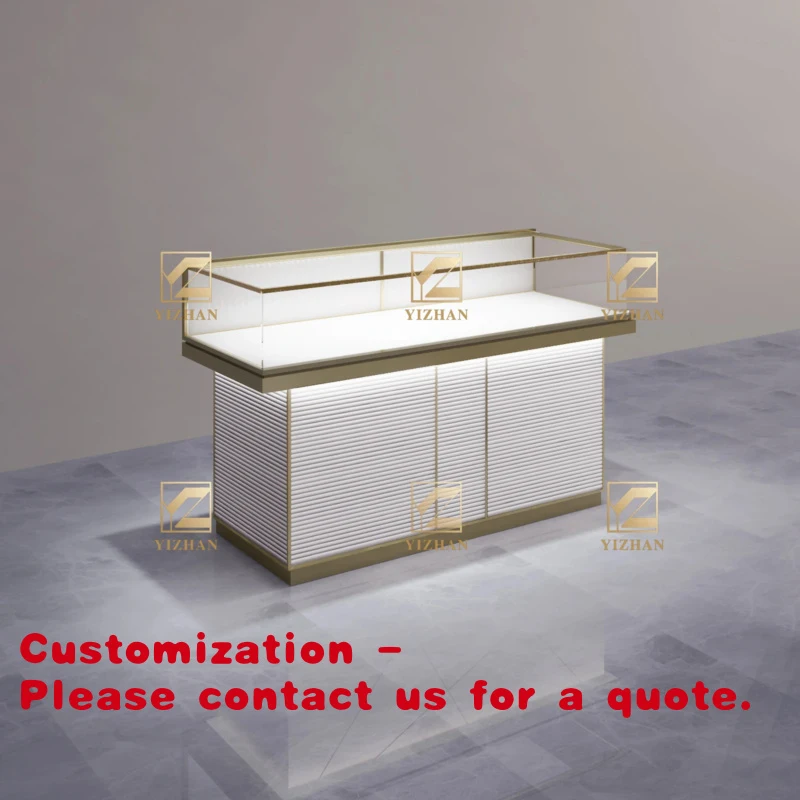 

custom.Full-featured Stainless Steel Showcase Cabinet with LED Lighting Retail Store & Jewelry Display Mall Tempered Glass S