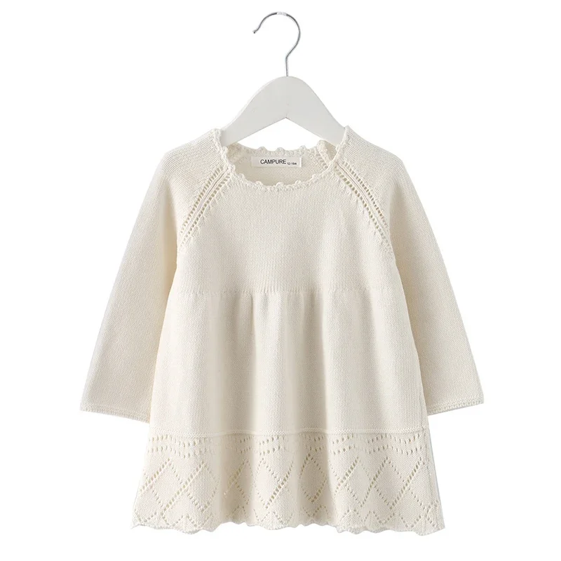 

2025 Children Knit Clothes New Autumn Knitted Dress European American Style Kids Princess Dresses Knitted Baby Girl Party Dress