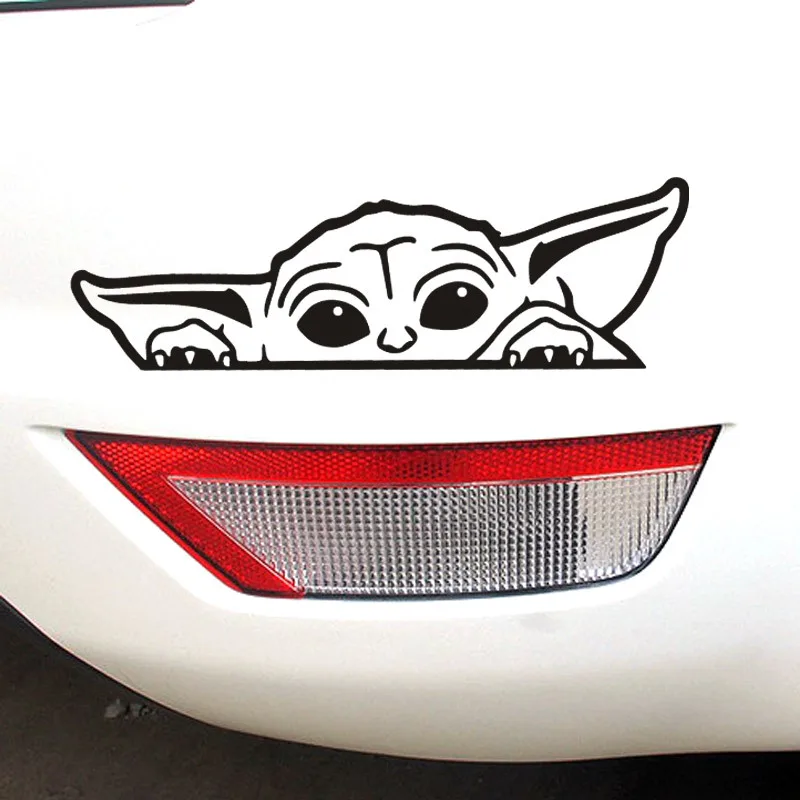 Baby Yoda Car Sticker Kawaii Anime Figure Yoda  Auto Rear Windshield Stickers Decor Laptop Decals Car Sticker