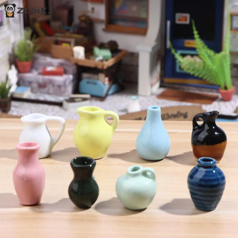 ▶1Pcs Creative 3D three-dimensional Home Decoration Magnet Dollhouse Miniature Ceramic Small Vase Model Refrigerator Sticker