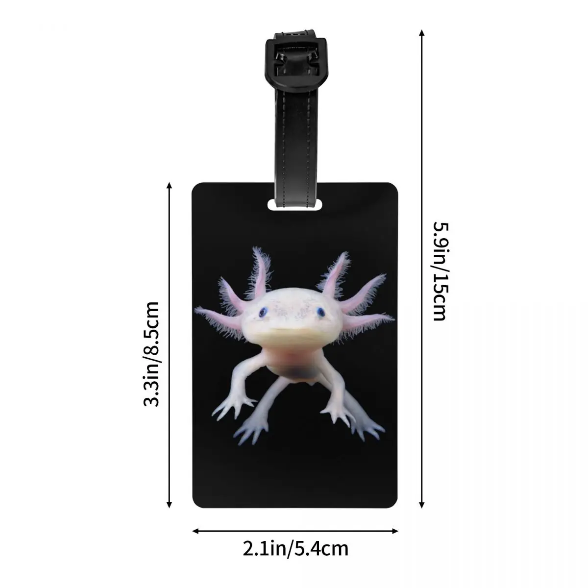 Etiqueta de equipaje Axolotl para maletas, etiqueta de identificación de cubierta de privacidad, Animal salamandra lindo