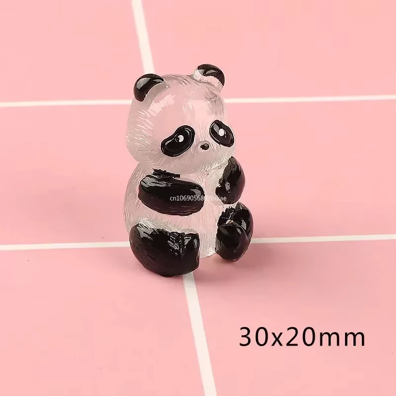 1Pcs/Set Glowing Panda Mini Figurines Miniature Panda Micro Landscape Ornament Glowing in Dark Miniature Flower Potted Decor view 5