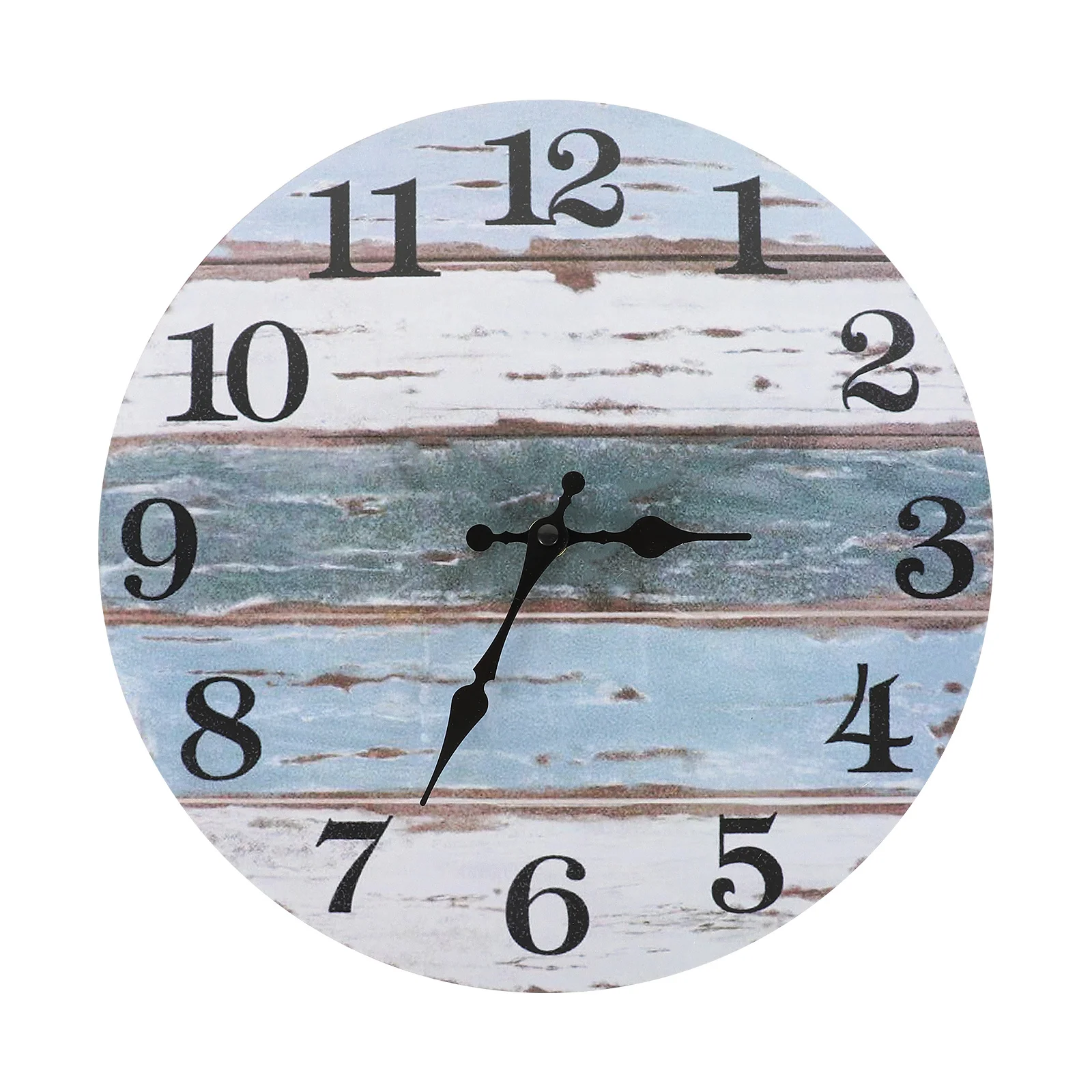 

Vintage Retro Wall Clock Decorative Silent Round 12 Inch Moon Sun Patterns Creative Wooden Look for Home Bedroom Living Room