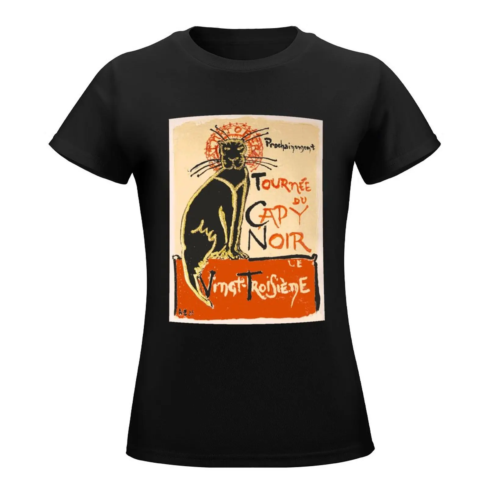 Tournée du Capy Noir T-Shirt lady clothes vintage woman t shirt