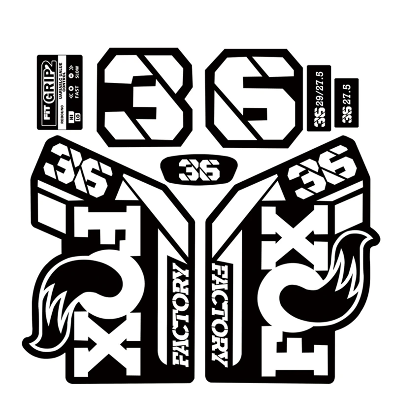 36 FACTORY SC 2021 STEP CAST Aufkleber, Wasserdichte MTB-Vordergabel-Sticker, Vinyl-Fahrradrahmen-Schutzdekor