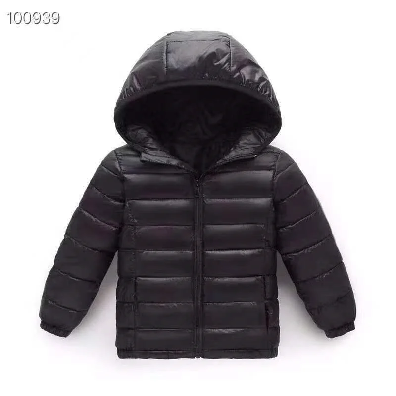 Autumn Winter Kids Down Jackets Boys Girls Thin Warm Outerwear Children Clothes  Hooded Zipper Coats 4-12 Years