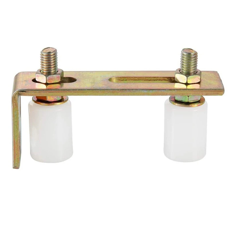 1set Guide Wheel Patio Door Track Guide Rollers Sliding Door Guide Rollers With L-Pillar Bracket Adjustable Double Nylon Rollers
