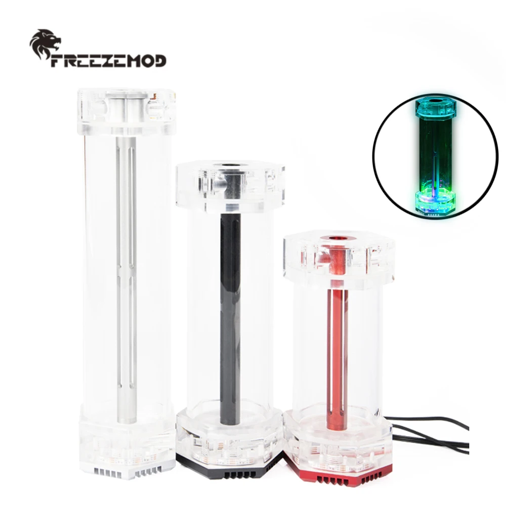 

FREEZEMOD Cuboid Reservoir OD60mm Hexagon Transparent Water Tank Colorful 196ml/294ml/392ml 5V RGB AURA Acrylic Liquid RB-LBX