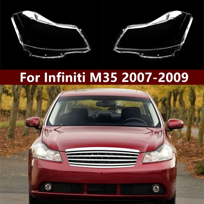 Front Headlight Lens Cover For Infiniti M35 2007 2008 2009, Transparent PC Headlamp Shell Replacement Lampshade