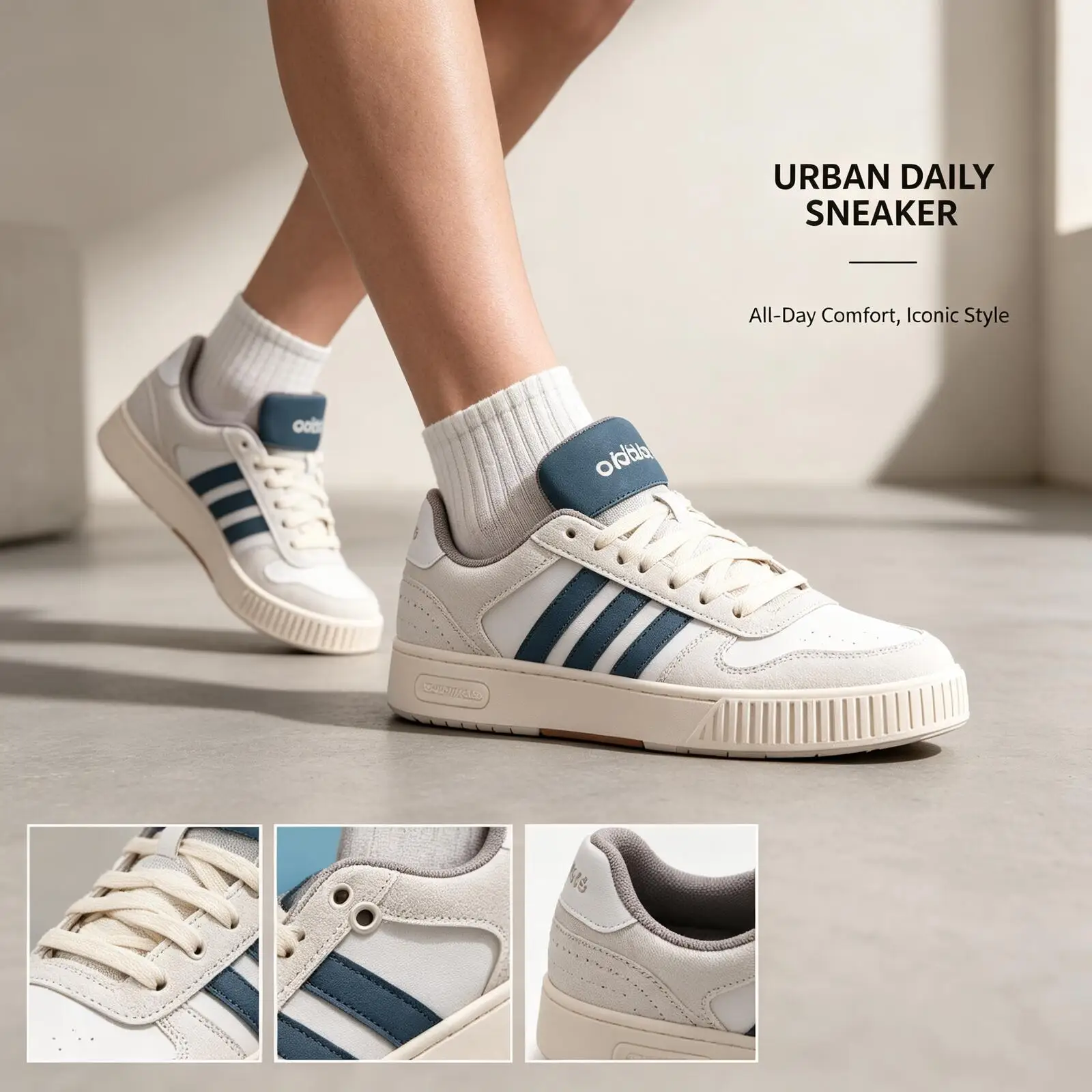 Adidas Flash Sale New Low‑top Casual Board Shoes Lace‑up Closure Textile Lining Wear‑Resistant Rubber Outsole Classic Street
