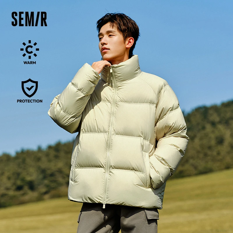 Semir Down Jacket Men Women 2024 Winter New Light Short Coat Three-Proof Thermal Puffer Coat Couple Top Trendy Down Jacket