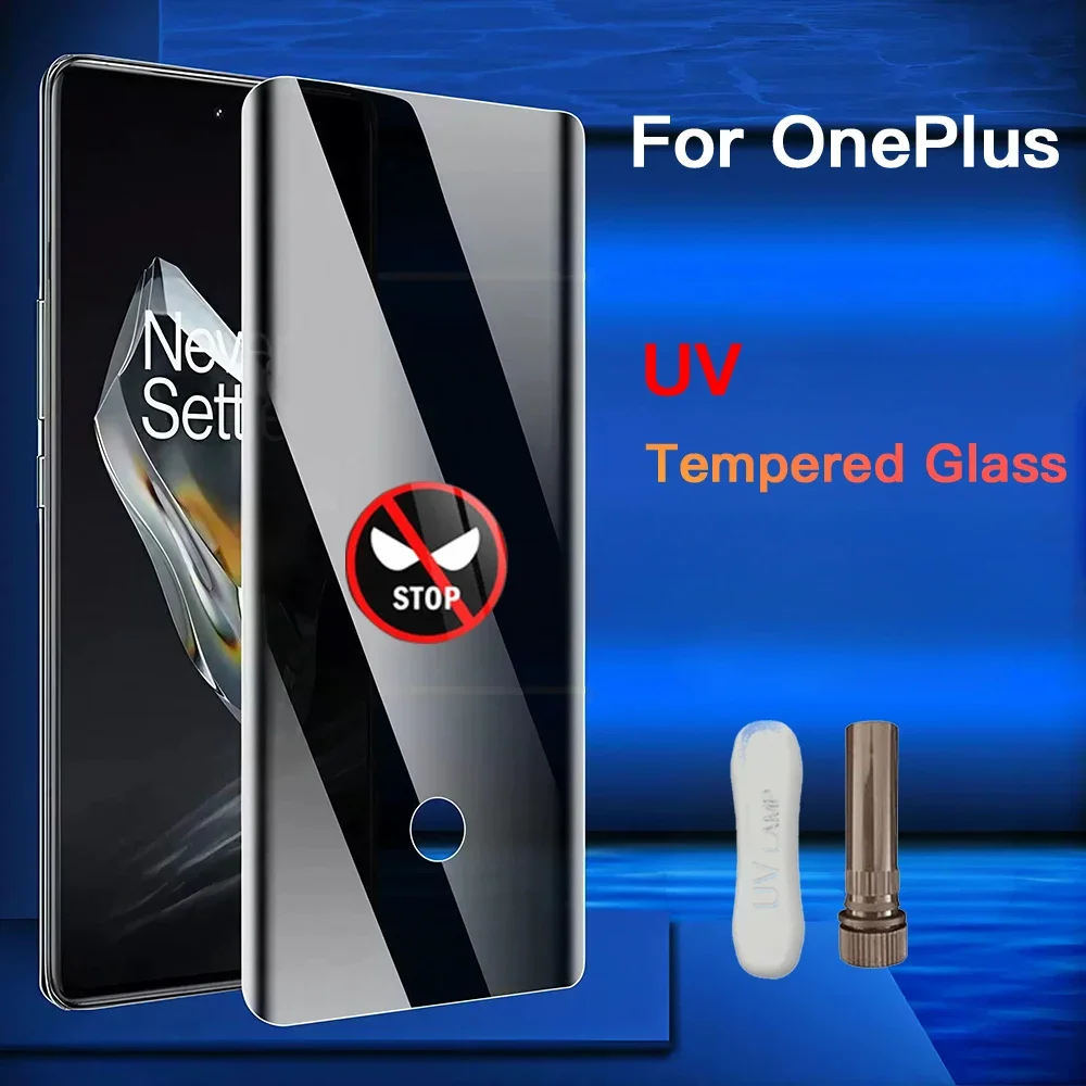 1-3PCS Anti-Spy UV Tempered Glass For OnePlus 12 11 10Pro 9R 9Pro 8Pro AcePro With Tool For OnePlus Privacy Screen Protecto