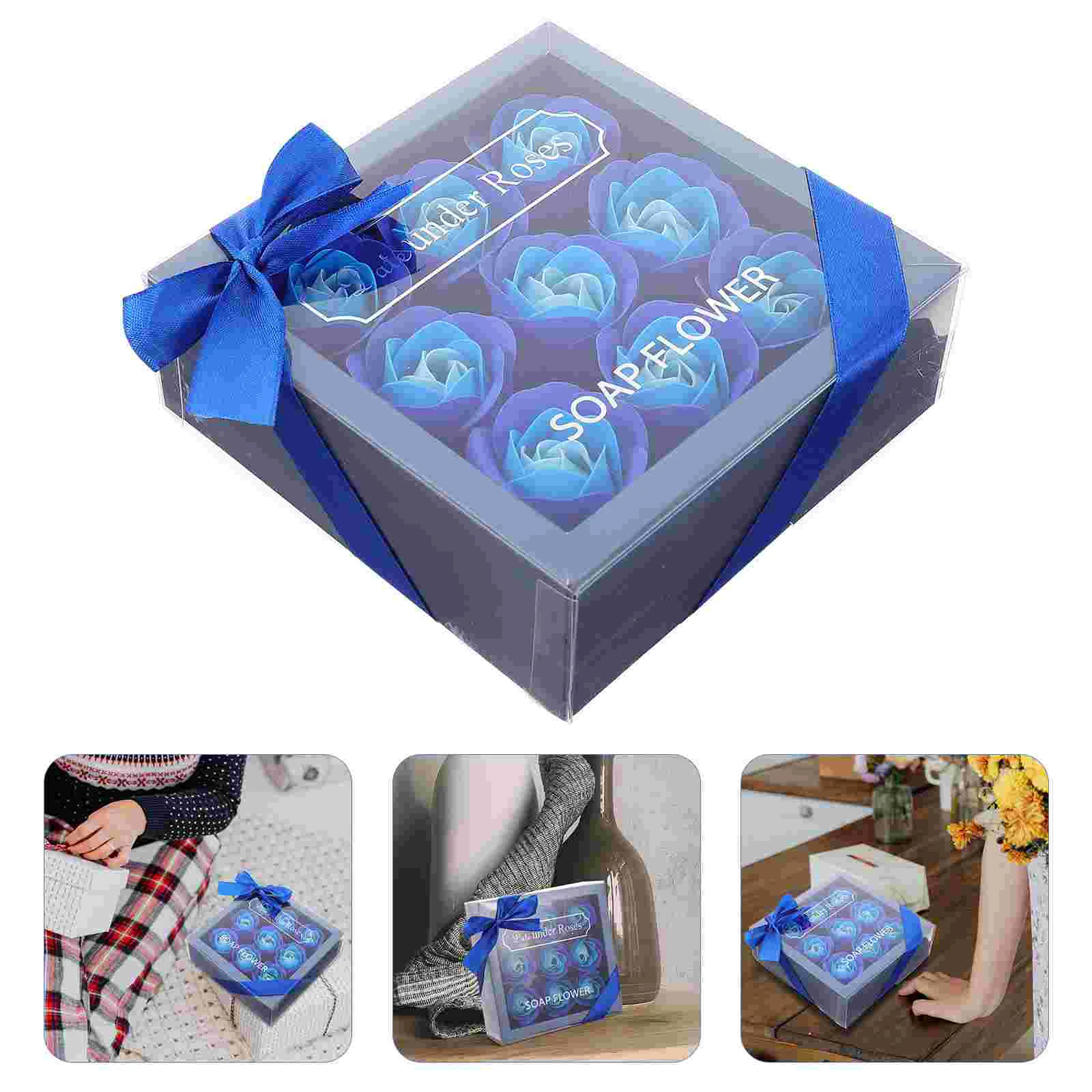 

9 Gift Romantic Artificial Flower Soap Elegant Valentine's Day Birthday Present Soap Flower Gift Box Exquisite Home