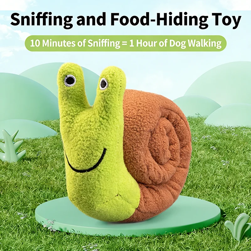 Snail Design Pet Treat Hiding Toy Interactive Puzzle Toy For Dogs Cats Teeth Grinding Squeaky Toy IQ Training Boredom Relief Toy