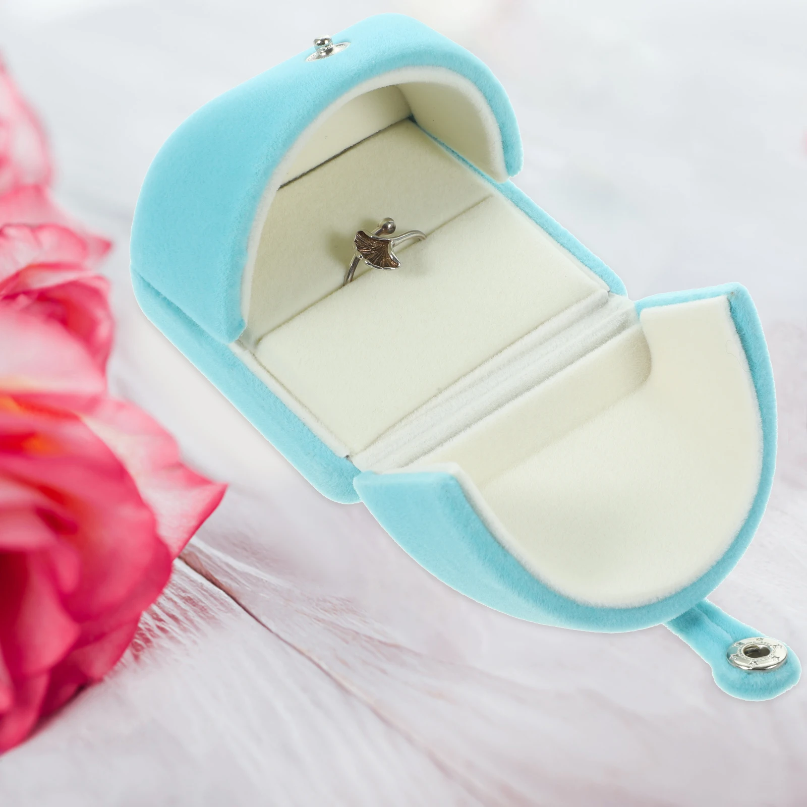 

Ring Box Jewelry Storage Container for Rings Earrings Proposal Wedding Ceremony Gift Small Size Elegant Design