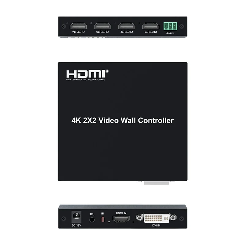 4K HDMI 2x2 Video Wall Controller 1 In 4 Outs HDMI Video Wall Controller