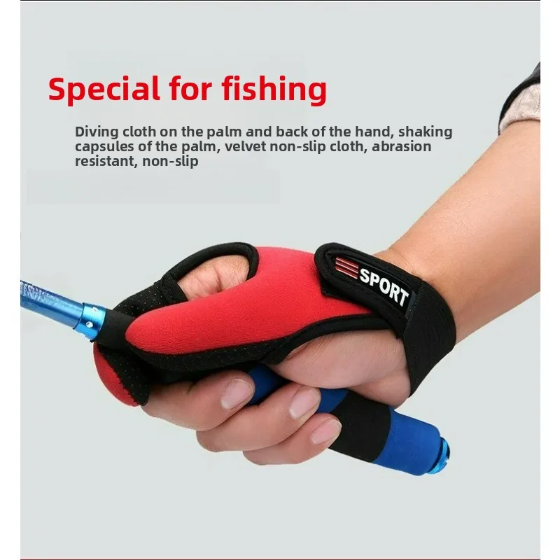 

LIANMAN Two Finger Gloves for Luya Sea Fishing Anti Slip Breathable Wear Resistant Cut Resistant Hand Protective Fishing Gloves