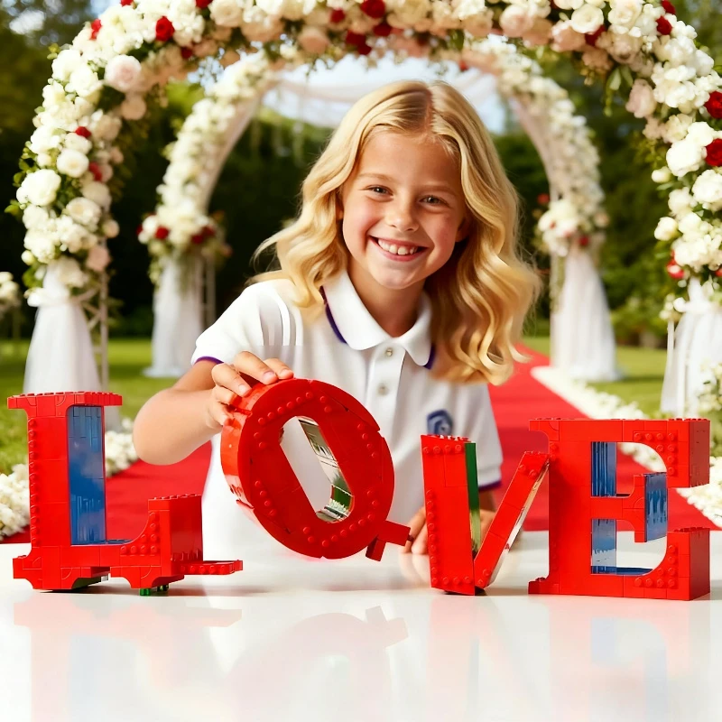 

Модели строительных блоков LOVE в сборе, свадебные украшения ко Дню святого Валентина, игрушки из строительных блоков для взрослых, подарки на день Святого Валентина