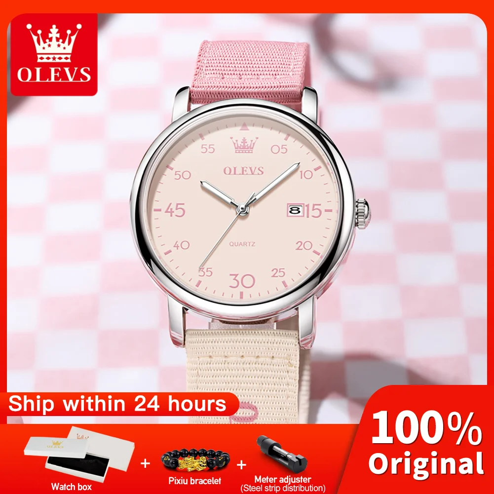 OLEVS 2997 Original Quartz Movement Student Fashion Watch Calendar Digital Dial Night Light Function 30m Waterproof Watch