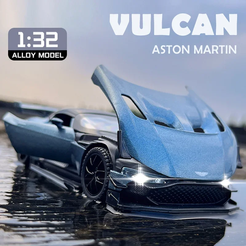 1:32 Aston Martin Vulcan Supercar Model With Sound Light Children Boy Car Gift Birthday Collection Home Decor Miniature Voiture