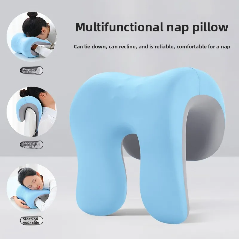 Memory Foam Office Chair Headrest Pillow, Heightened Back Head Support, Siesta Cushion for Upright Napping on Computer Chair