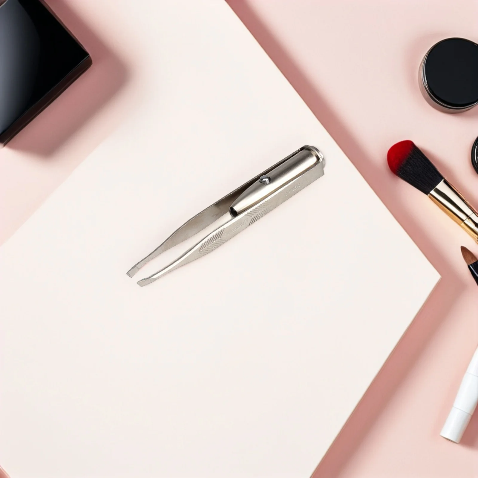 LED 眉毛ピンセット明るい光クリアビジョン顔の毛除去ツールコンパクトメイクピンセット女性美容ケア