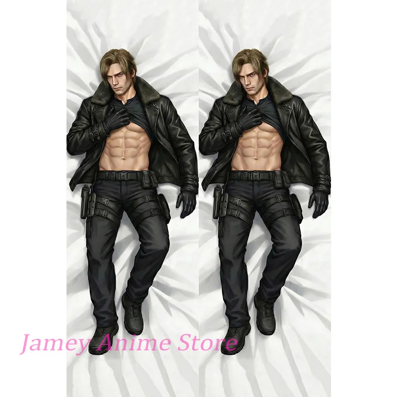 Dakimakura Pillowcase Leon Kennedy Anime Double-Sided Print Gift Life-Size Body Pillow Cover
